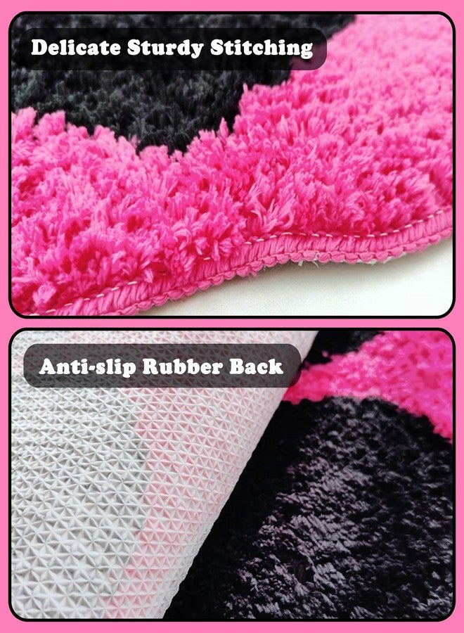 Pecfamly Cool Hot Pink and Black Trashy Y2K Rug Carpet for Bedroom (Size: 15.7“x47”), 2000S Mcbling Baddie Trashy Y2K Scene Room Bedroom Decor Aesthetic for Teen Girls - Image 5